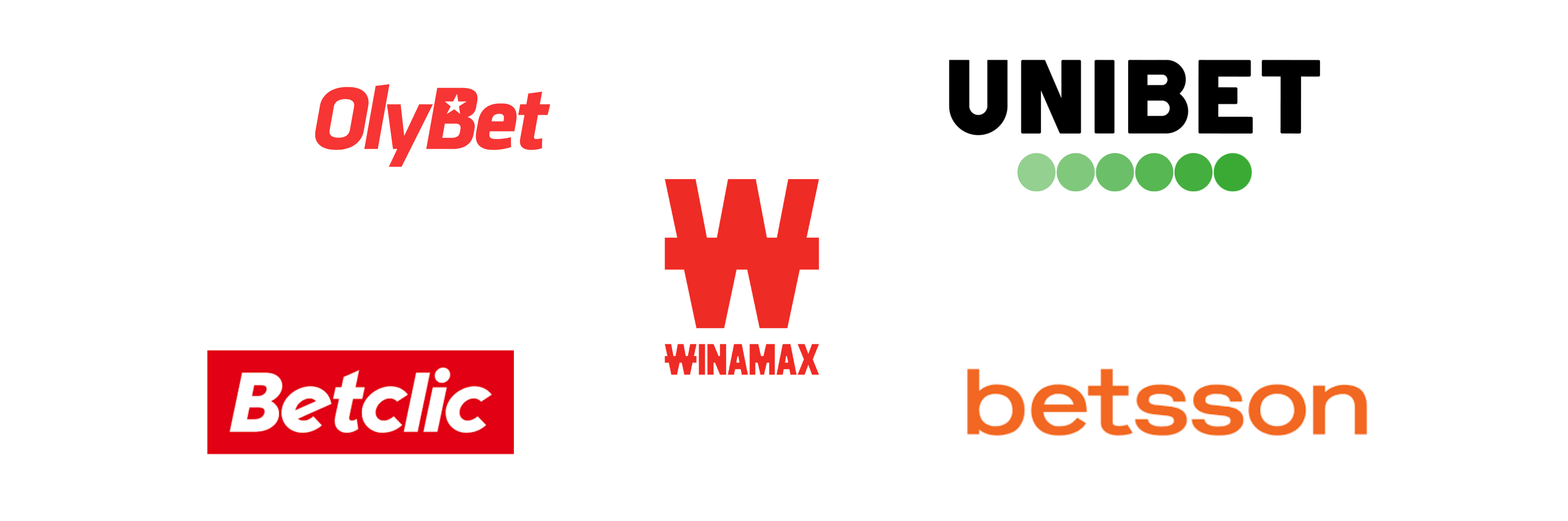 Logos des bookmakers Winamax, Betclic, Unibet