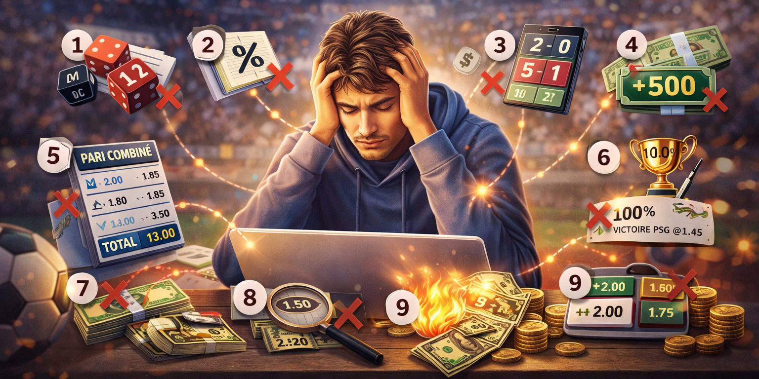 Illustration des erreurs classiques en paris sportifs